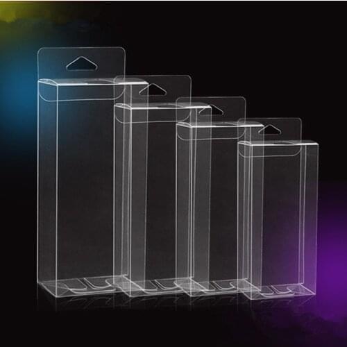 200Pcs Transparent PVC Phone Case With Hook Clear Plastic Boxes Storage Jewelry Gift Box Wedding Birthday Party For Gift Box
