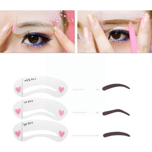 3pcs Reusable Eyebrow Stencil Set Eye Brow DIY Drawing Shaping Makeup Guide Styling Beauty Eye Grooming Card Template Tools V3B7
