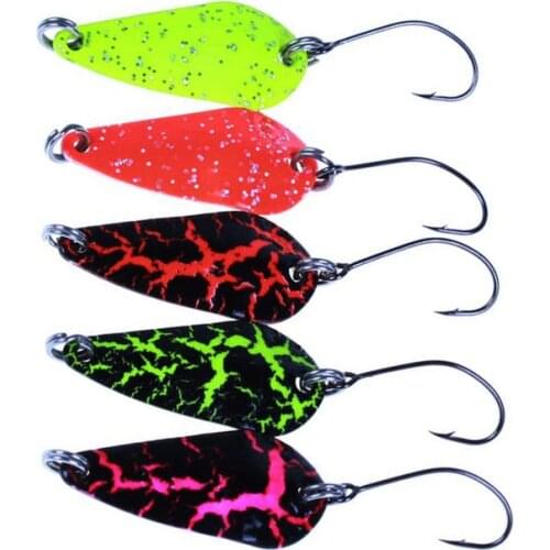50PCS/Lot Mix Colors 3cm 2.7g Fishing Spoon Lure Swim Bait Isca Artificial Trout Lure Pesca Fishing Tackle Leurre