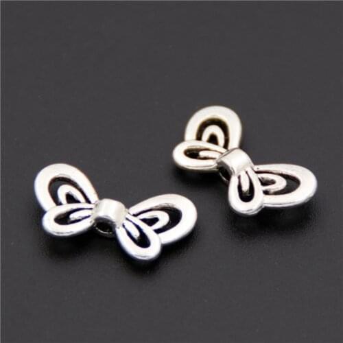 50pcs Zinc Alloy Butterfly Spacer Beads Tibetan Silver Color Jewelry Products Charms Diy Findings For Necklace Bracelets A2530