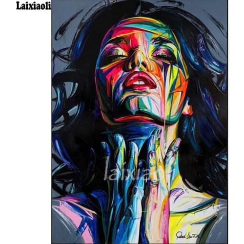 5D Diamond Painting abstract woman cross stitch mosaic Embroidery Rhinestone color art full square round diamond wall sticker