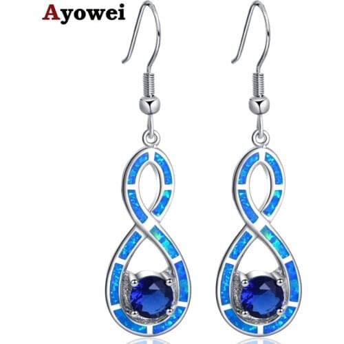 Ayowei Blue zircon Symbol Shape Desgin Surprise beautiful prom gift for Women Fashion Jewelry OE705A