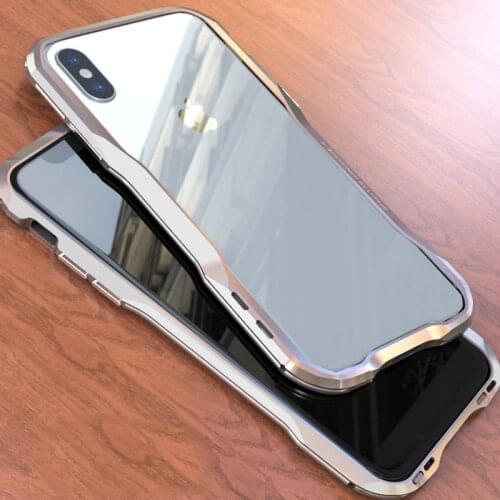 For Apple iphone X Case Luxury Cover Bumper Thin Hard 3D 360 Protective Shell Metal Bumper for iphoneX 8 Aluminium Frame Armor