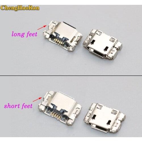 ChengHaoRan 1pcs 5 pin Long/short feet Micro USB Connector for Samsung mobile phone Charging port Socket Micro USB Jack Plug