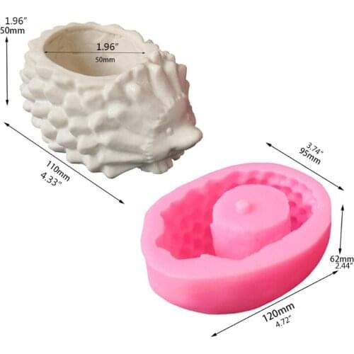 A5KE Hedgehog Flowerpot 3D Candle Soap Mould DIY Candle Epoxy Mold Handmade Candles Aroma Wax Soap Molds for Decoration
