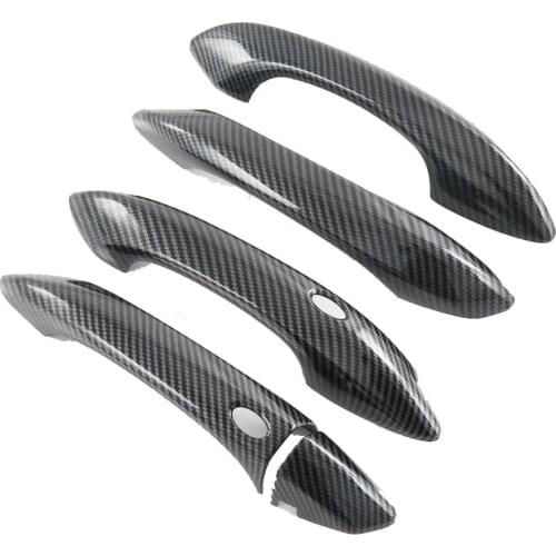 For Hyundai Tucson NX4 2021 2022 Carbon Fiber ABS Chrome Side Door Handle Cover Trim Sticker Car Styling Exterior Accessories