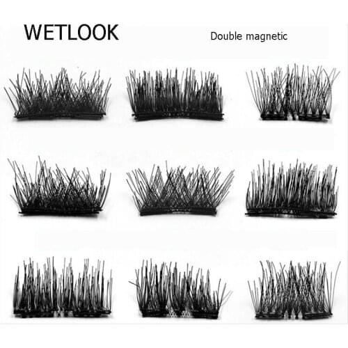 4Pcs/Pair Double Magnetic Eyelashes Extension Fake False lashes 3D 0.2mm Reusable Eye Beauty Makeup Accessories Soft Hair C178