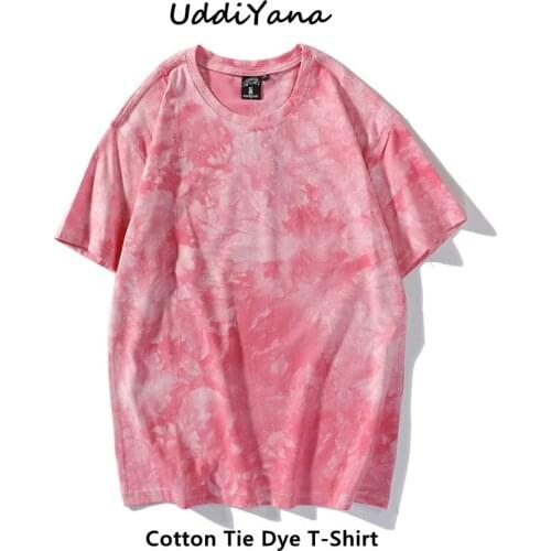 2021 Summer Womens Oversized Fashion T-Shirts Vintage Clothes Mens Cotton Tie Dye T-Shirt Y2K Sweatshirt Skateboard Tees Tops