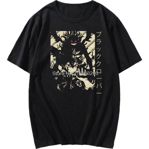 Pure Short Sleeve Asta Box Black Clover T-shirt Japanese Anime Harajuku Style T-shirt Summer Loose T-shirt Men