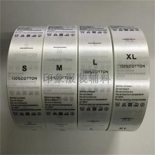 Customized clothing silk/nylon/black care labels garment printed labels/logo/woven Washing standard/Component marking labels