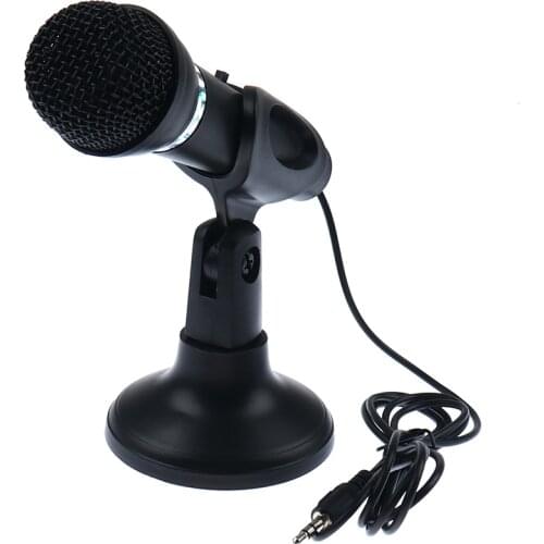 Condenser Microphone Plug Home Stereo MIC Desktop Stand for PC YouTube Video Skype Chatting Gaming Podcast Recording