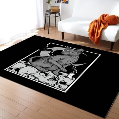 Occult Cat Carpet For Living Room Kids Bedroom Bedside Rugs Soft Carpets Home Sofa Table Decor Mat