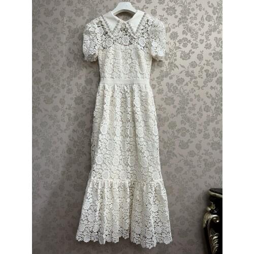 Summer 2021 Womens vintage flying sleeves dress high qulaity retro print maxi dress B494