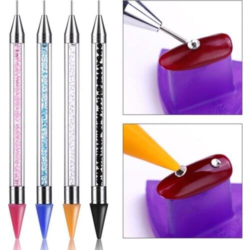 Hot Nail Dotting Tools Dual Head Nails Art Wax Drawing Dotting Pen Rhinestone Picker DIY Manicure Salon Tools