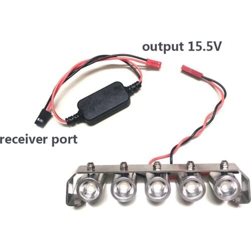 Metal Roof Light LED Spotlight for TRX4 D90 D110 1/10 RC Climbing Car JR Plug Searchlight for Axial Scx10 UDR XMAXX E REVO Slash