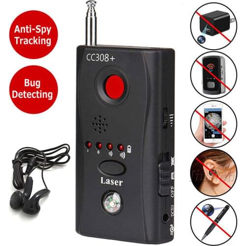 Mini Anti Spy Hidden Camera Detector CC308+ Anti Candid Espia Camera Wifi RF Laser Audio Signal Bug Spy Device GSM Device Finder