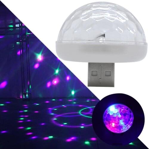 Mini Cute USB LED Ball Light Music Sound Control Night Light Stage Lamp Home Party Lights Projection Lamp