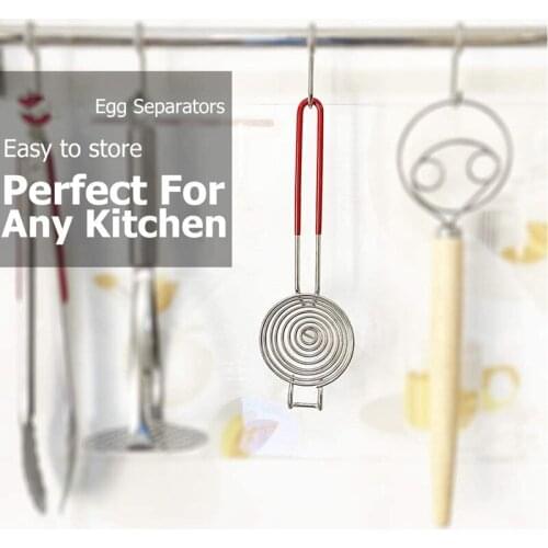 MLGB Egg Separator Stainless Steel Egg Yolk White Separating Tool 2 Pieces