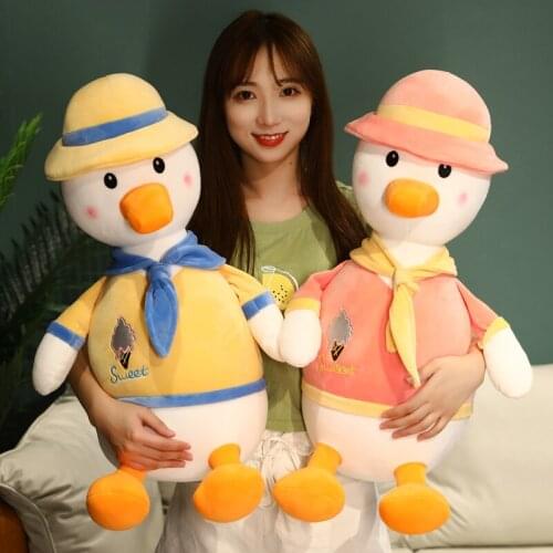 35-65cm Soft Cute Cartoon Duck With Hat Suit Tie Plush Toys Stuffed Lovely Animals Pillow Doll For Girls Kids Birthday Gifts