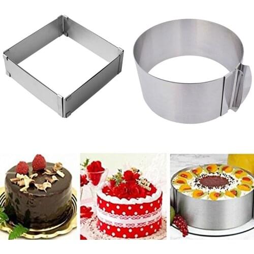 Adjustable Square Mousse Ring Set Stainless Steel Ring Mold Wedding Cake Baking