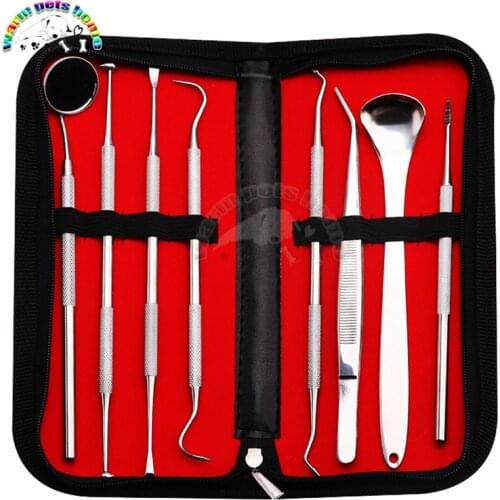 Dental Tool Set Pet Dental Tool Dog Dental Calculus Removal Tool Stainless Steel Tongue Scraper Oral Care Set