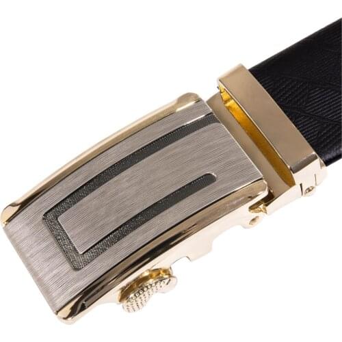 PK-2084 Barry.Wang New Fashion 110 cm-160cm Mens' Belts Luxury Cow Leather Automatic Alloy BuckleBelts For Mens Wedding Business