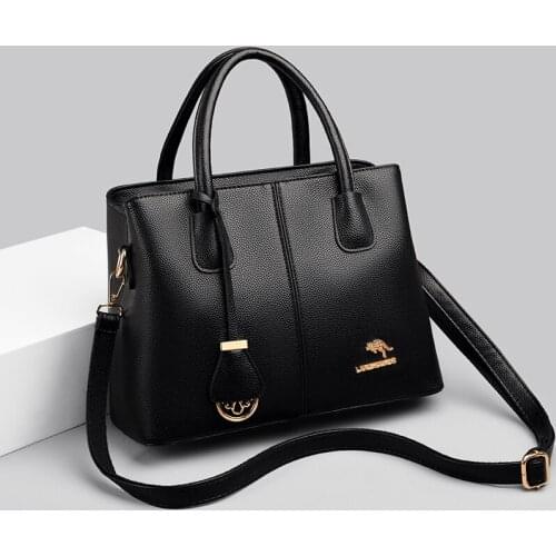 Luxury Designer Women Handbag High Quality Pu Leather Shoulder Bag Black Female Crossbody Bags Top Handle Bag Tote Messenger Bag