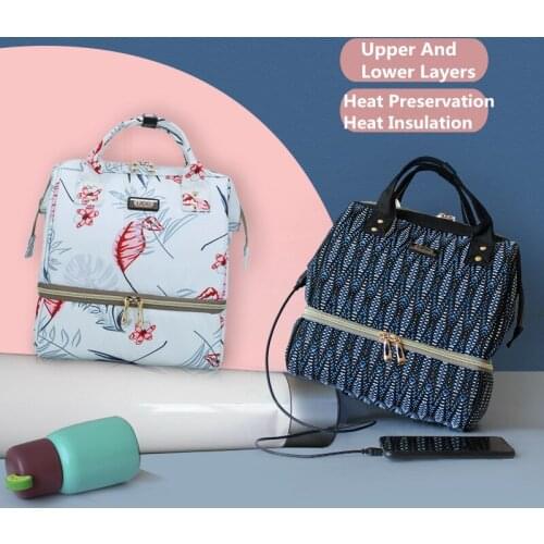 Backpack Heat Preservation Milk Bag Fashion Mummy Nappy Bags Canvas Shoulder Carrying Light Multi-Functional Mom Bag