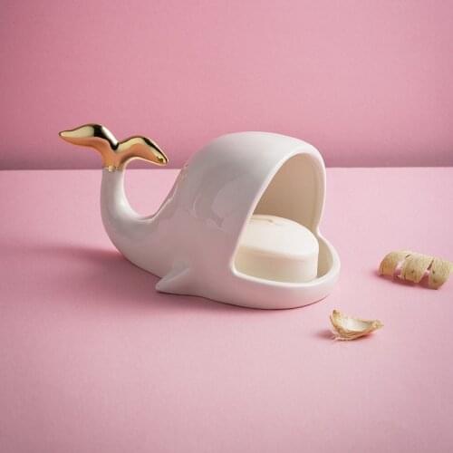 Modern Gold Depicting Ceramic Small Whale Jewelry Bracket Creative Ring Necklace Earring Storage Plate Soap Box Tray