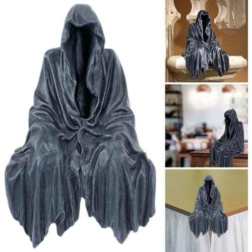 2021 NEW Reaping Solace The Creeper Reaper Sitting Statue Resin Black Desktop Ornament Gothic Sculpture Halloween Home Decor