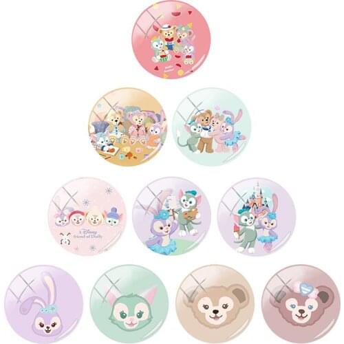 Disney Duffy And Shirley Rose Bear Shape 12mm/15mm/16mm/18mm/20mm Photo Glass Cabochon Dome Flat Back Cute And Creative