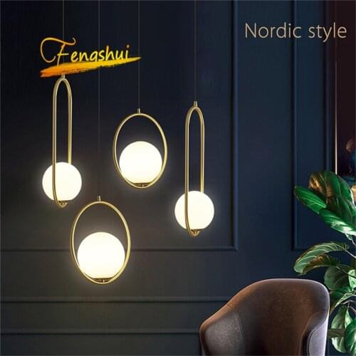 Nordic Circle Glass LED Pendant Lights Industrial LOFT Pendant Lamp Lustre Kitchen Hanging Lamp Indoor lighting Decor Fixtures