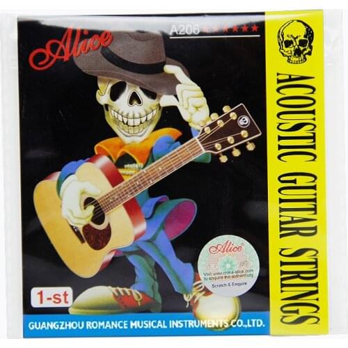 Alice acoustic Guitar strings 1-ST A206 Series 0.11inch 0.28mm Steel core Proprietiary Anti Rust Coat