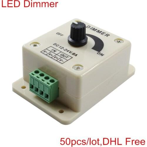 Led dimmer DC 12-24V 8A Light Dimmer Bright Brightness Adjustable Controller Single Color LED controller DHL Free shipping