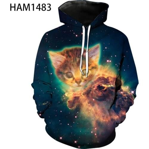 Galaxy Cat Series 3D Printing Hoodie Mens And Womens Sweatshirt Pullover 2021 Spring and Summer Fashion New Childrens Cool St