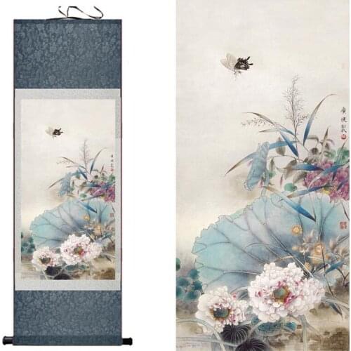 Traditional silk art painting butterfly and flowers Chinese Art Painting Home Office Decoration Chinese painting
