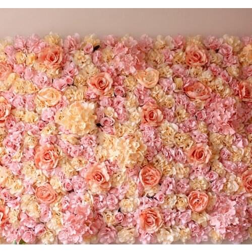 High Quality 40x60cm Silk Rose Artificial Flowers Mat Wedding Decoration Romantic for Party Home Background Decor