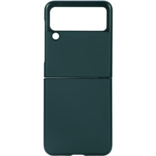 Genuine Leather Sheep Pattern Skin Phone Cover For Samsung Galaxy Z Flip 3 Protective PC Case