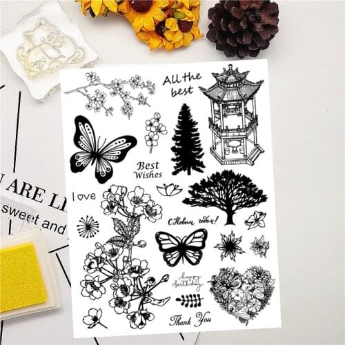 14*18CM Patio Transparent Clear Stamps / Silicone Seals Roller Stamp For DIY Scrapbooking Photo Album/Card Making