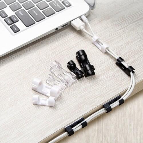16PC Cable Organizer Clip Cable Management Desktop office Workstation ABS Wire Manager Cord Holder USB Charging Data Line Winder