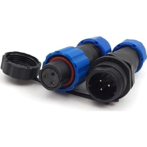 2set IP68 waterproof Female Plug + Docking Male Socket SP13 3 Pin Cable Mount LED industrial Outdoor Power Circular Connector