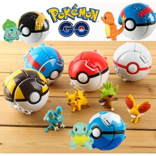 2020 Pokeball Takara Tomy Pokemon Pikachu ball Creative Childrens Birthday Gift Automatically Bounce Anime Action Figures Toy