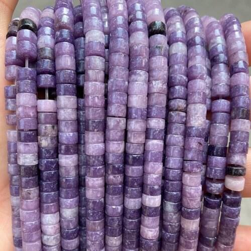 3x6mm Natural Stone Purple Mica Beads Loose Spacer Disc Heishi Bead For Jewelry Making DIY Bracelet Necklace Earring 15