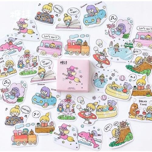 45PCS/box New Lovely Summer Imagining Diary Paper Lable Sealing Stickers Crafts Scrapbooking Decorative Lifelog DIY Stationery
