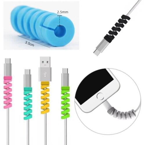 500pcs Spiral USB Cable Organizer Management Wire Protector for Charging Data Earphone Mouse Line