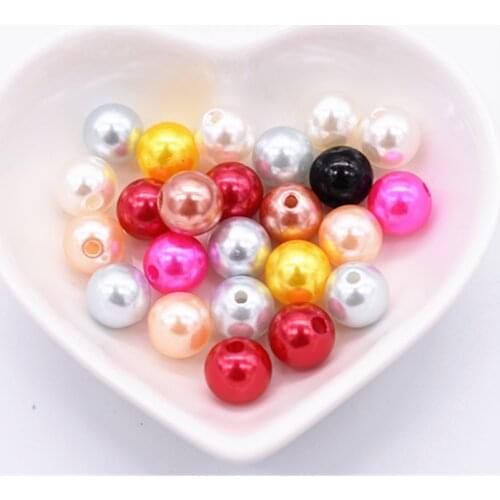 6/8/10mm 100pcs/lot Mixed colors imitation Pearl Plastic Loose Beads ABS Loose Beads DIY Jewelry Accessories