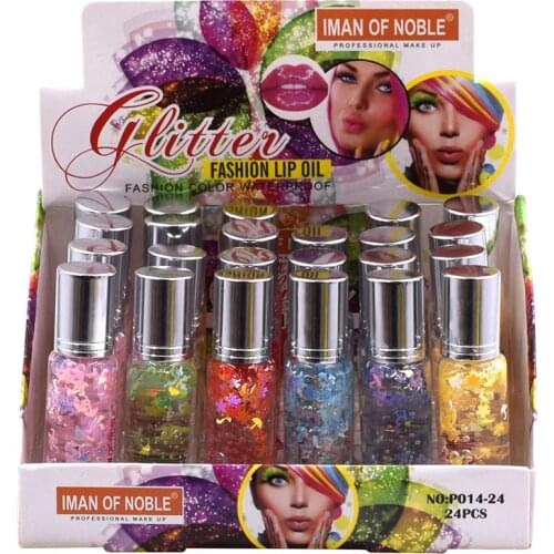 6Pcs/12Pcs IMAN OF NOBLE Balm Lip Oil Moisturizing Mirror Transparent Long Lasting Hydrating Lip Gloss Plumping Makeup Lip Care