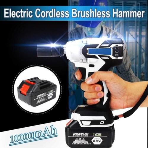 3 IN 1 220V Electric Impact Cordless Brushless Hammer Drill Driver Hand Drill Hammer Power Tool 240-520NM 10000mAh
