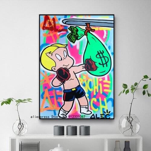 Alec Monopoly Richi Money Posters and Prints Graffiti Art Canvas Paintings On the Wall Art Pictures Living Room Home Decor Cuadr