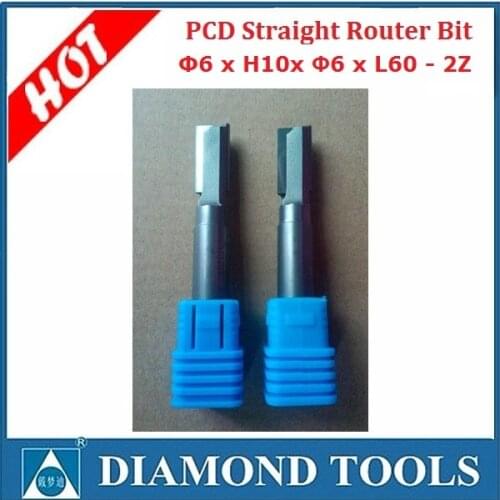 DJD06L10-2Z Wood cutting tool CNC router bit for milling groove PCD grooving cutter